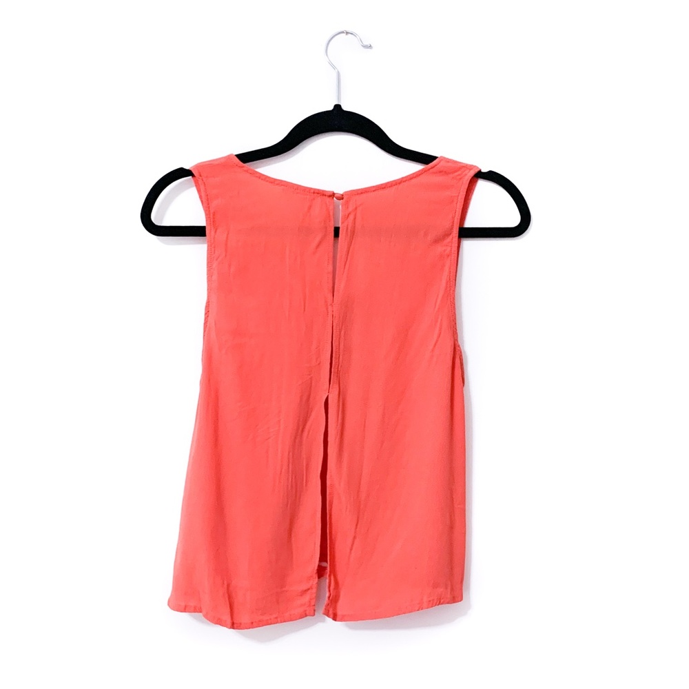 Lush Crochet Front Split-Back Coral Tank - Picture 3 of 5